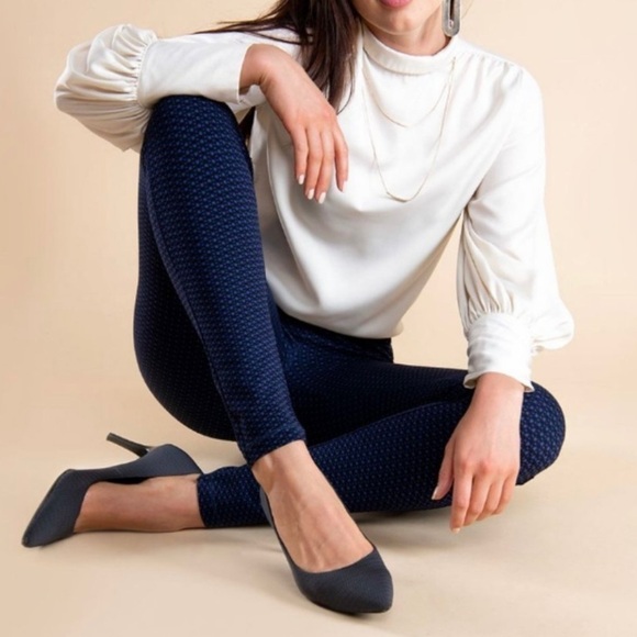 Betabrand Heartline Skinny Dress Pant Yoga Pant Navy Blue 2XL Petite - Picture 1 of 16